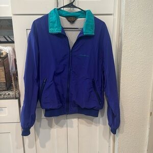 Vintage Eddie Bauer, purple and teal nylon outdoor coat men’s small